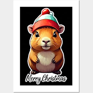 Capybara Christmas, Cute Capybara Posters and Art